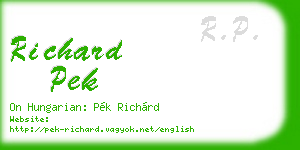 richard pek business card